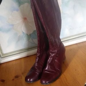 Golo leather upper Burgundy knees boots 6.5 M